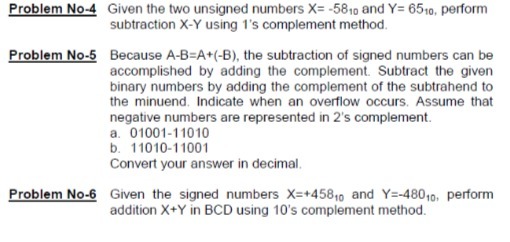 Problem No-4 Given the two unsigned numbers X=