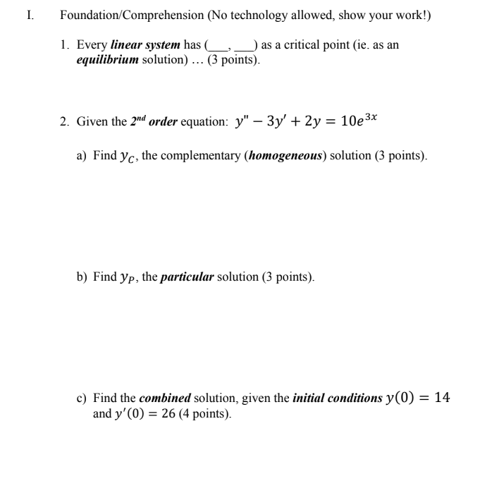 I. Foundation/Comprehension (No technology