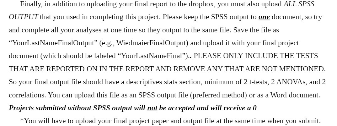Finally, in addition to uploading your final