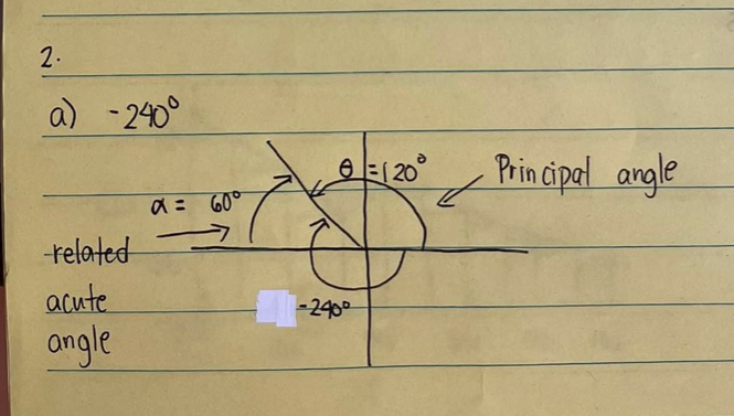 2 . a ) - 240 e =[ 20 Principal angle a = 60