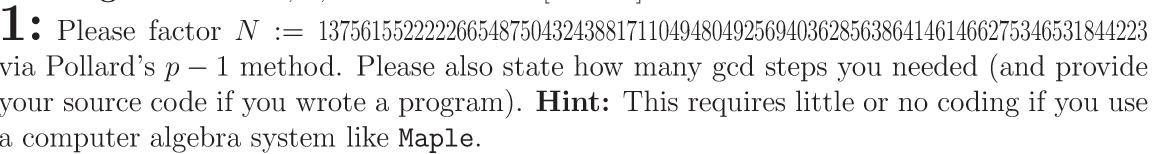 1: Please factor N :2