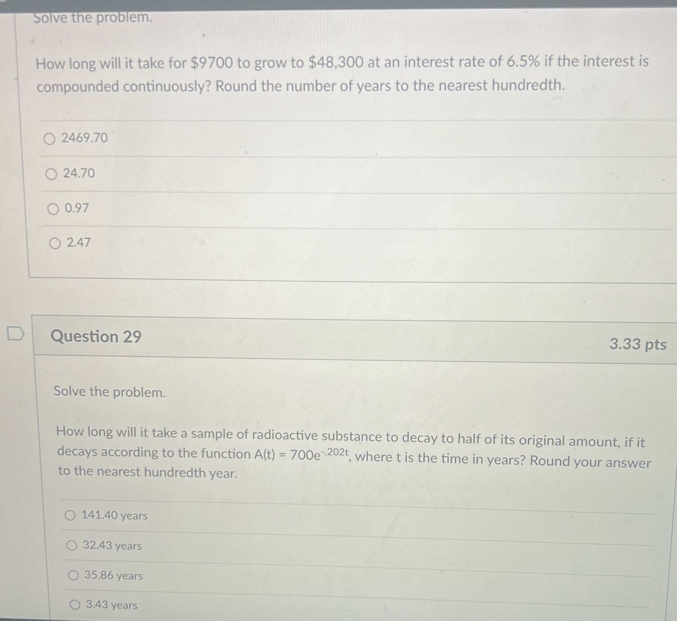 Solve the problem. How long will it take for
