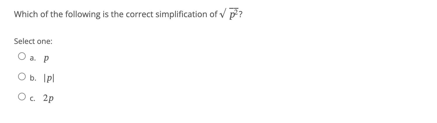 If pa = c, then Select one: O a. logpa = c O b.