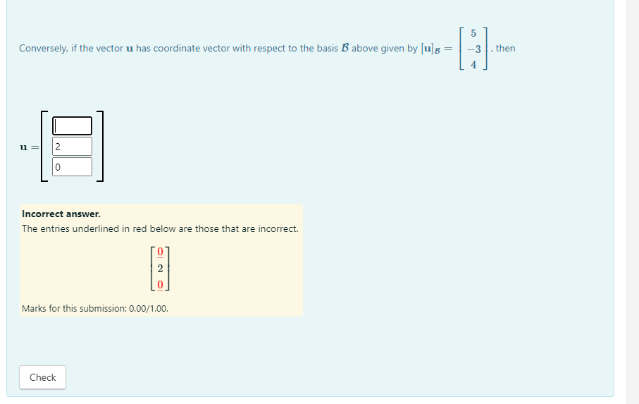 You are given the information that B = {v1, v2,