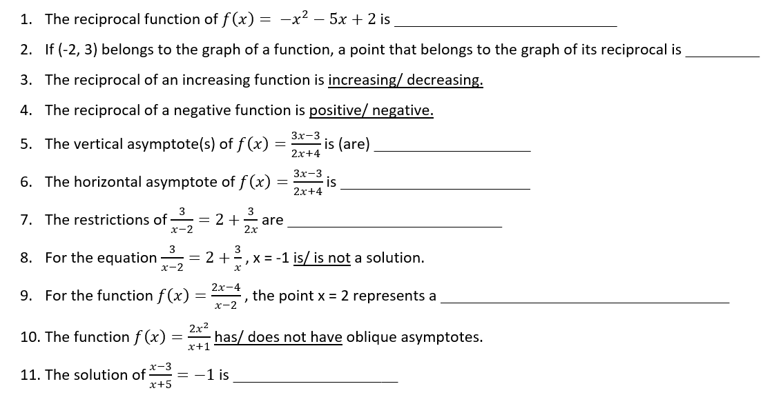 You can only show the answers, thank you. 1. The
