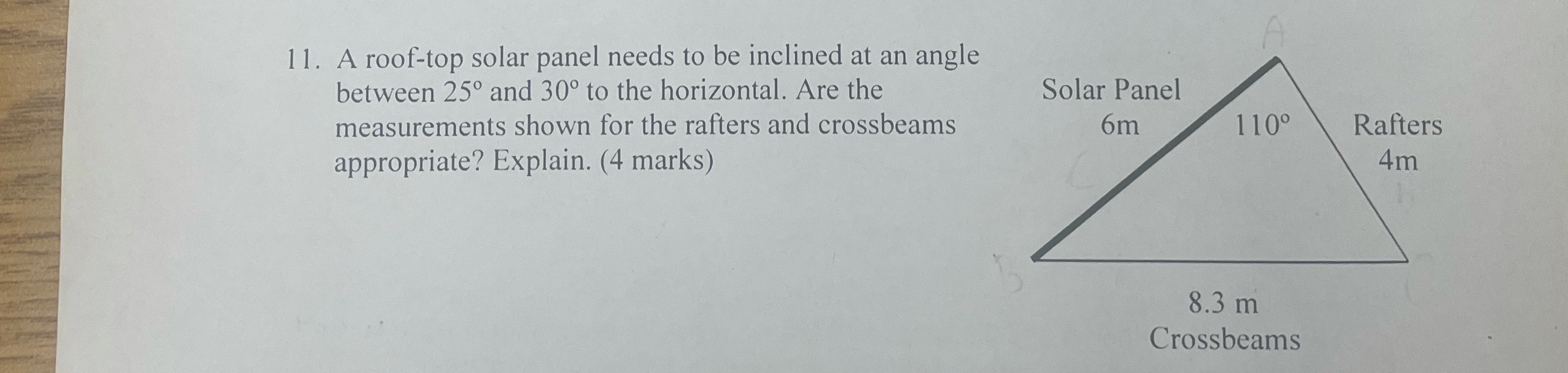 Need help 1 A 1 1. A roof-top solar panel needs