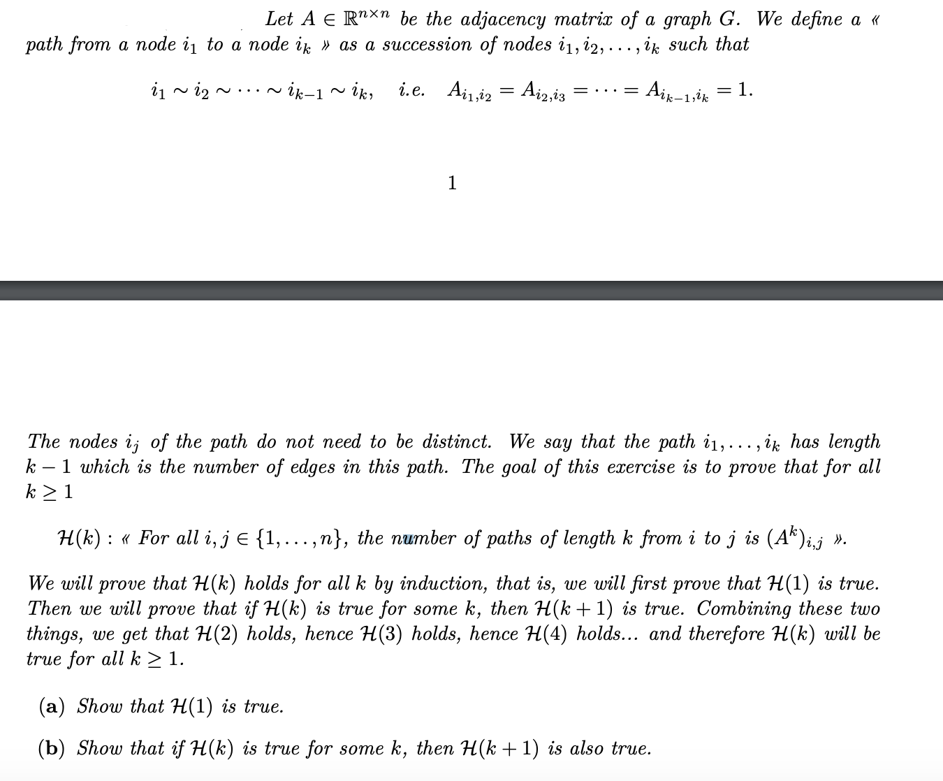 The question is about graph theory. Here's the