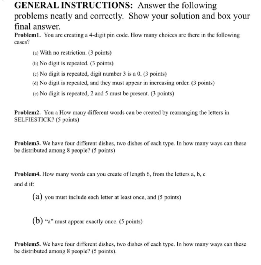 Answer the ff: GENERAL INSTRUCTIONS: Answer the