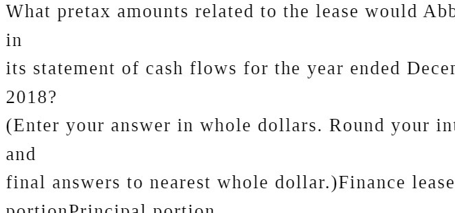 What pretax amounts related to the lease would