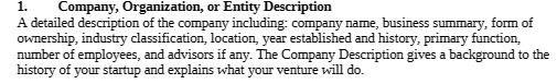 1. Company, Organization, or Entity Description A