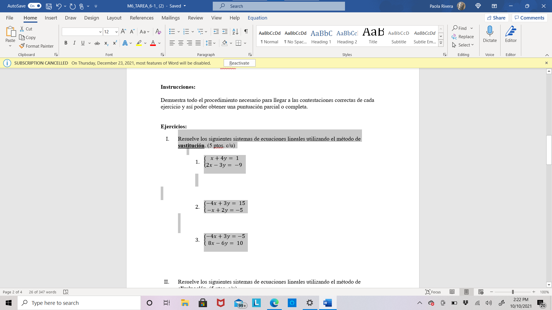 AutoSave On . 4 5 - () ~ ~ M6_TAREA_6-1_(2) -