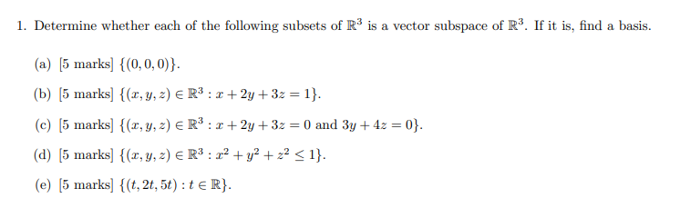 1. Determine whether each of the following