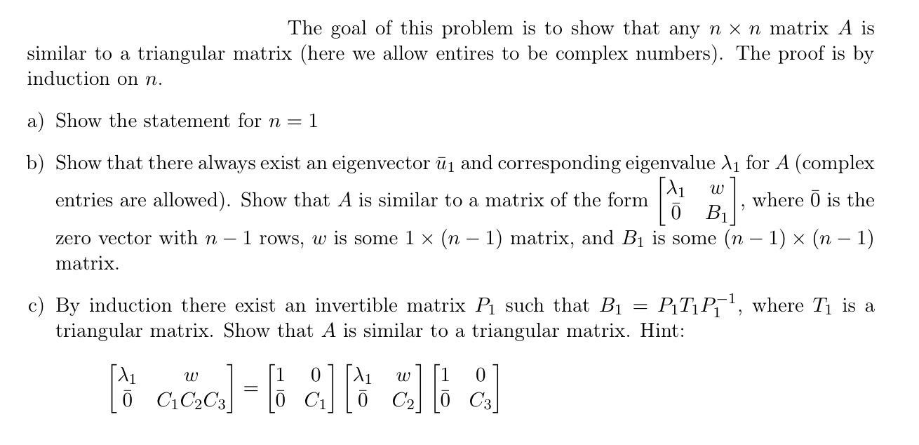 The goal of this problem is to show that any n n
