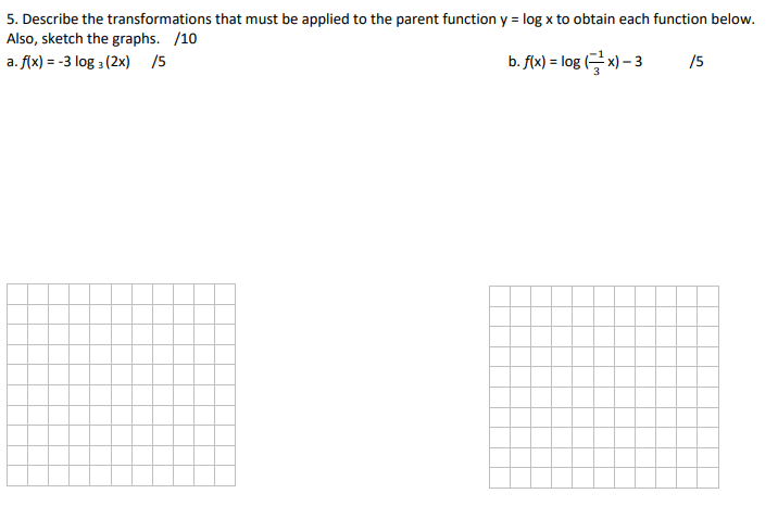 5. Describe the transformations that must be