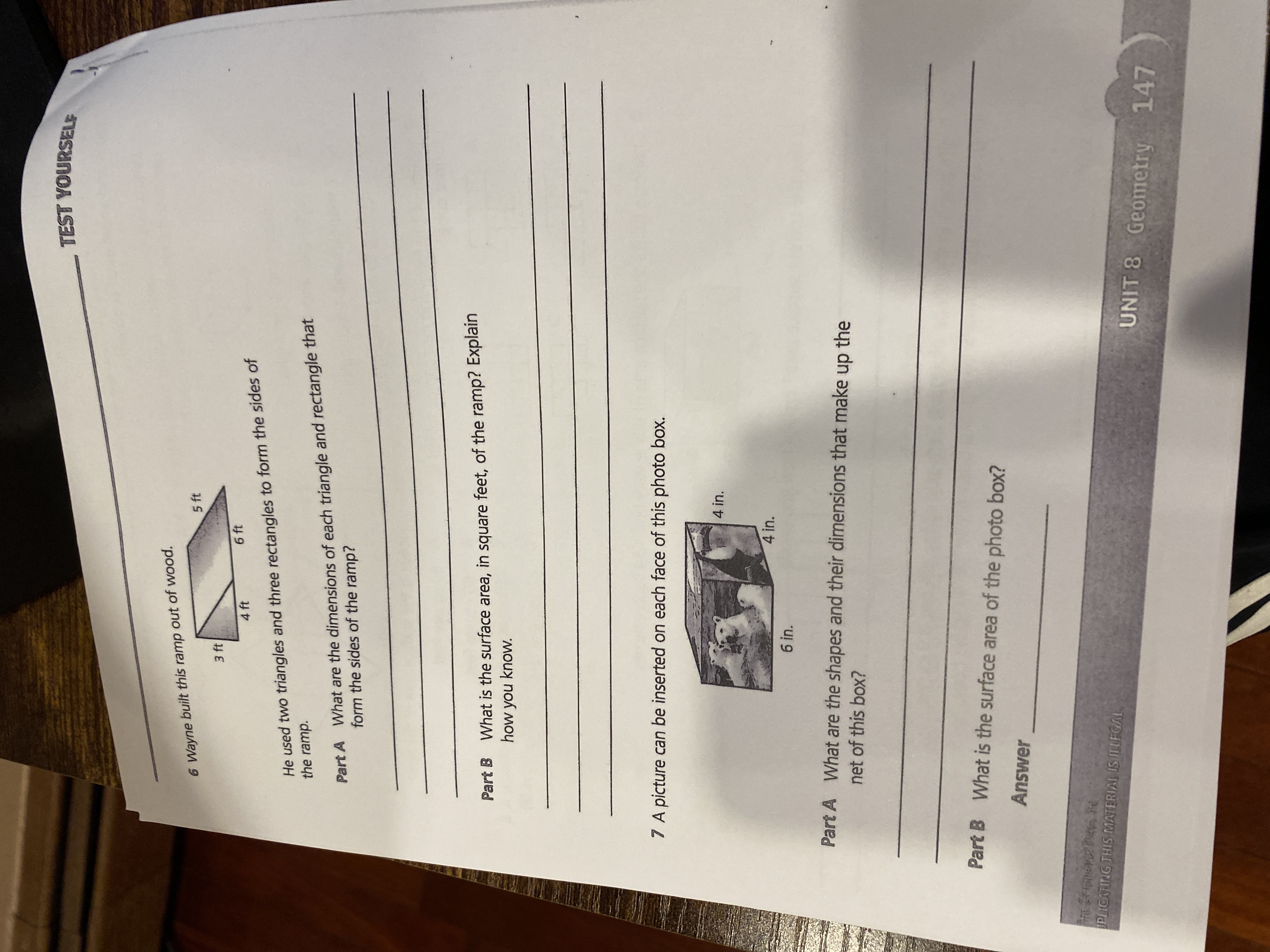 TEST YOURSELF 6 Wayne built this ramp out of