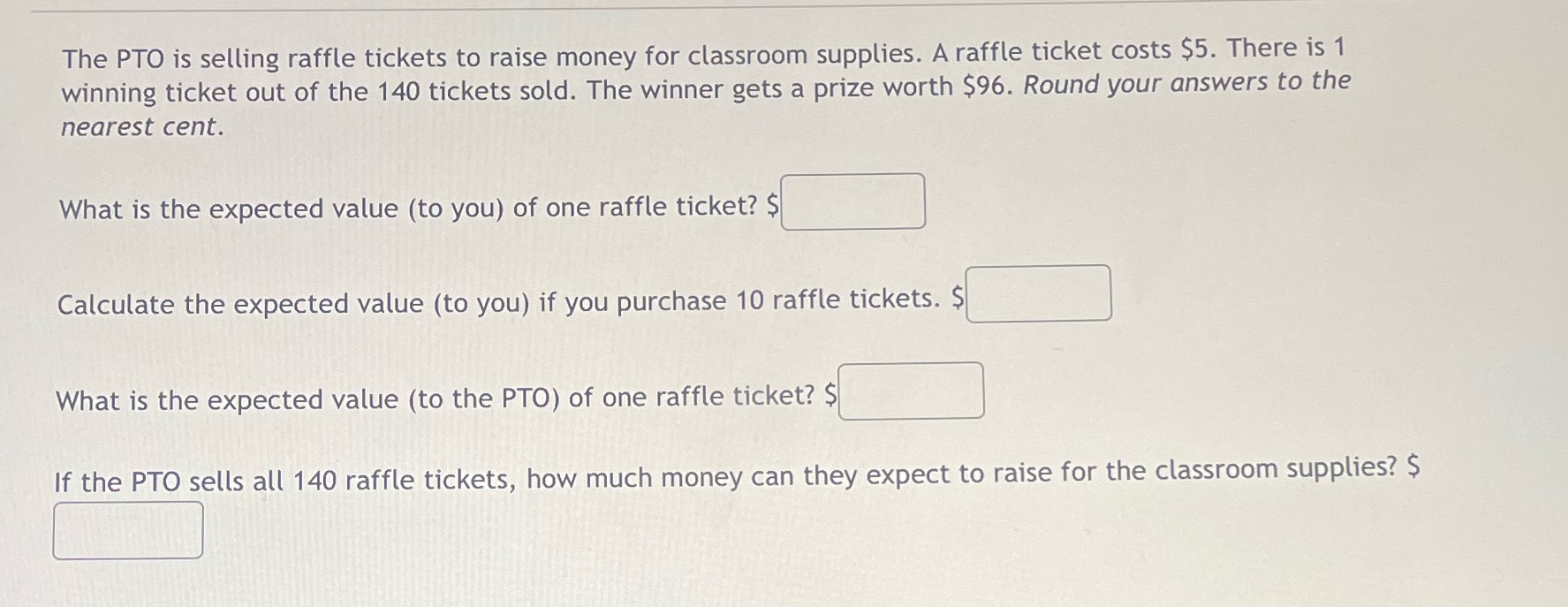 How can I solve this The PTO is selling raffle