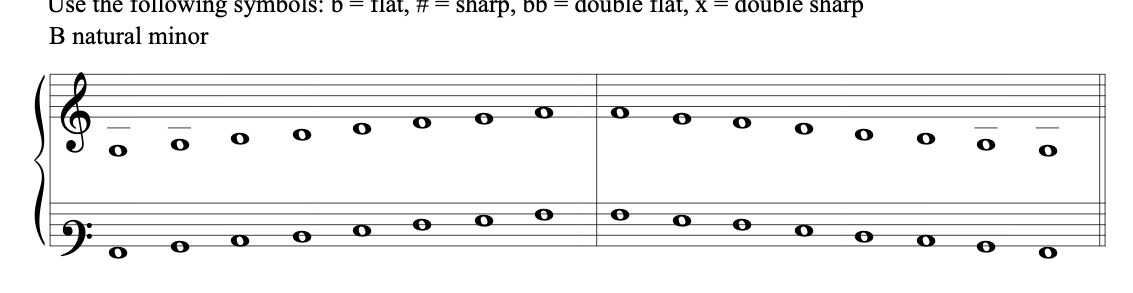 Use the following symbols: b = flat, # = sharp,