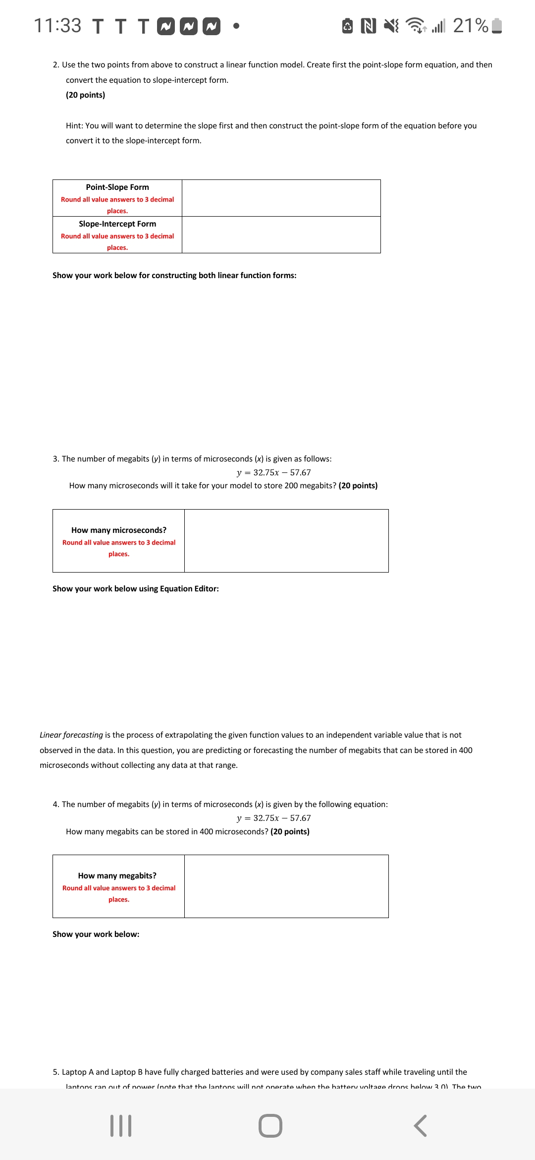 11:33 T T T000 ' Ilili'}..nl 21%| Assignment