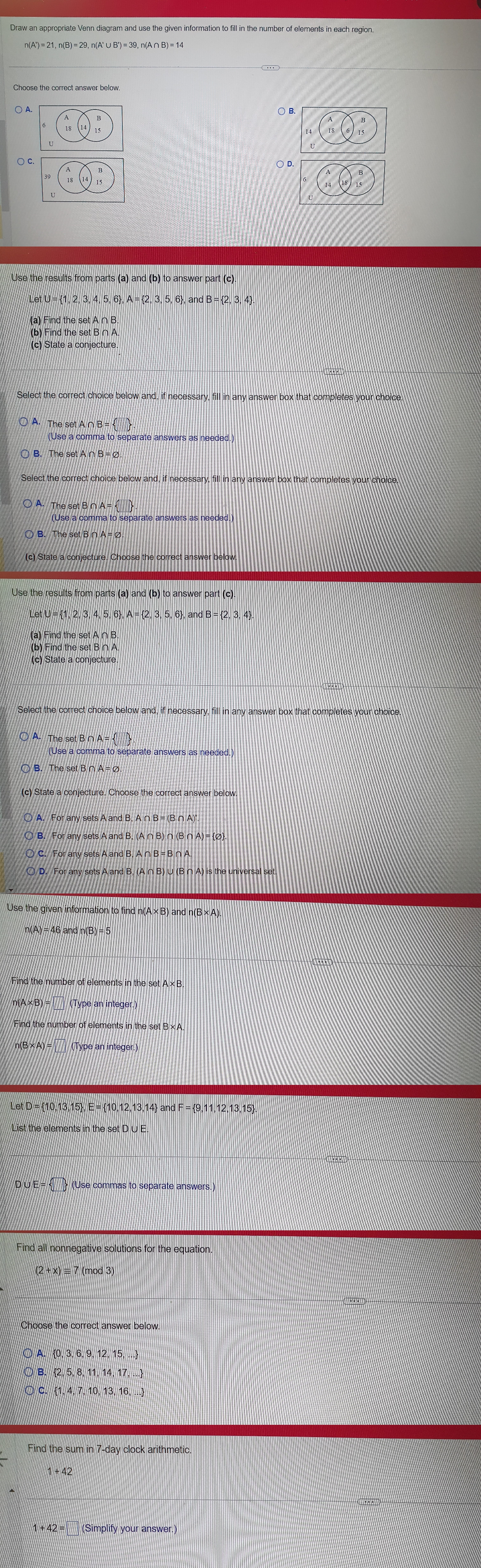 Draw an appropriate Venn diagram and use the