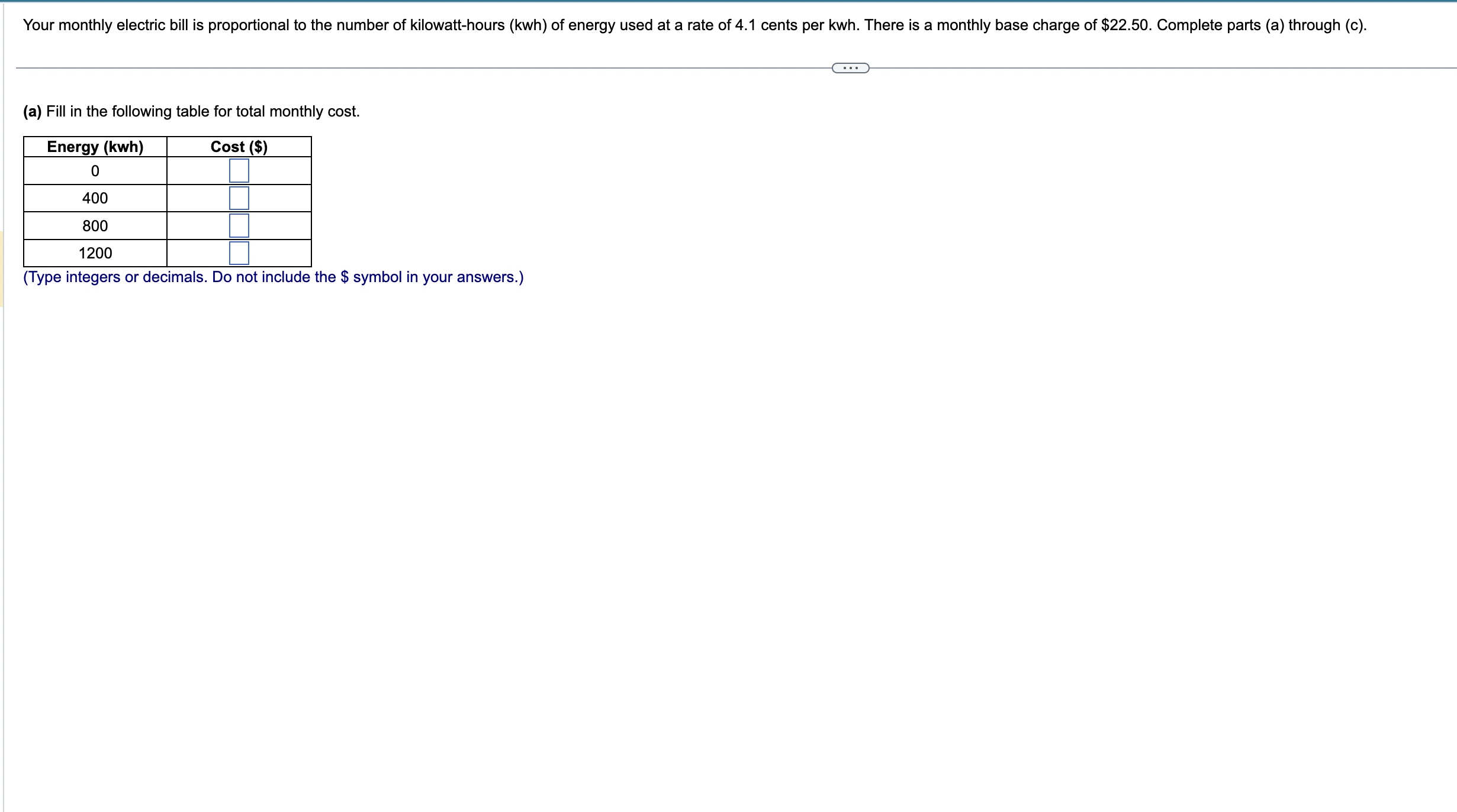 Your monthly electric bill is proportional to the