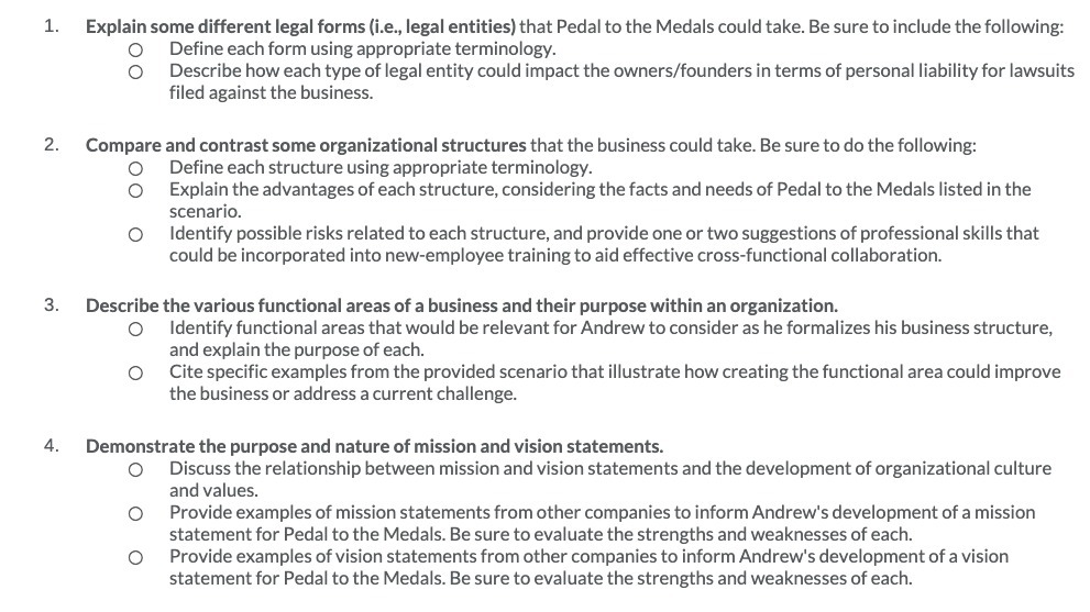Explain some different legal forms {i.e., legal