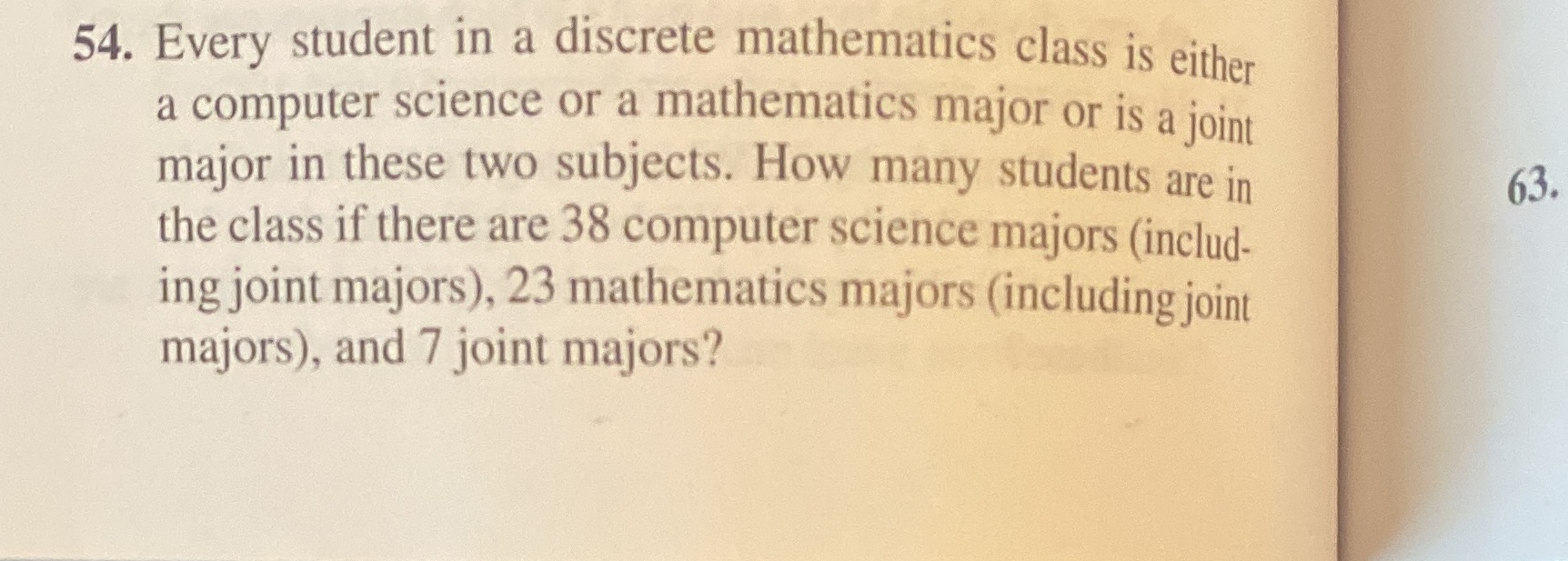 54. Every student in a discrete mathematics class