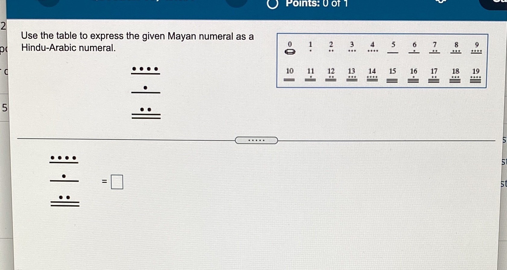 Points: 0 of 1 2 Use the table to express the