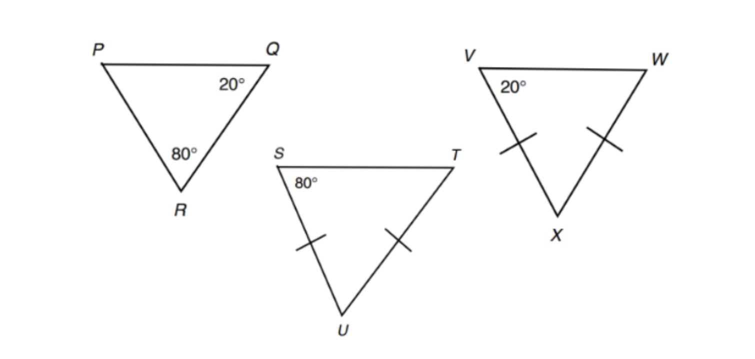 I need help figuring out if the triangles below