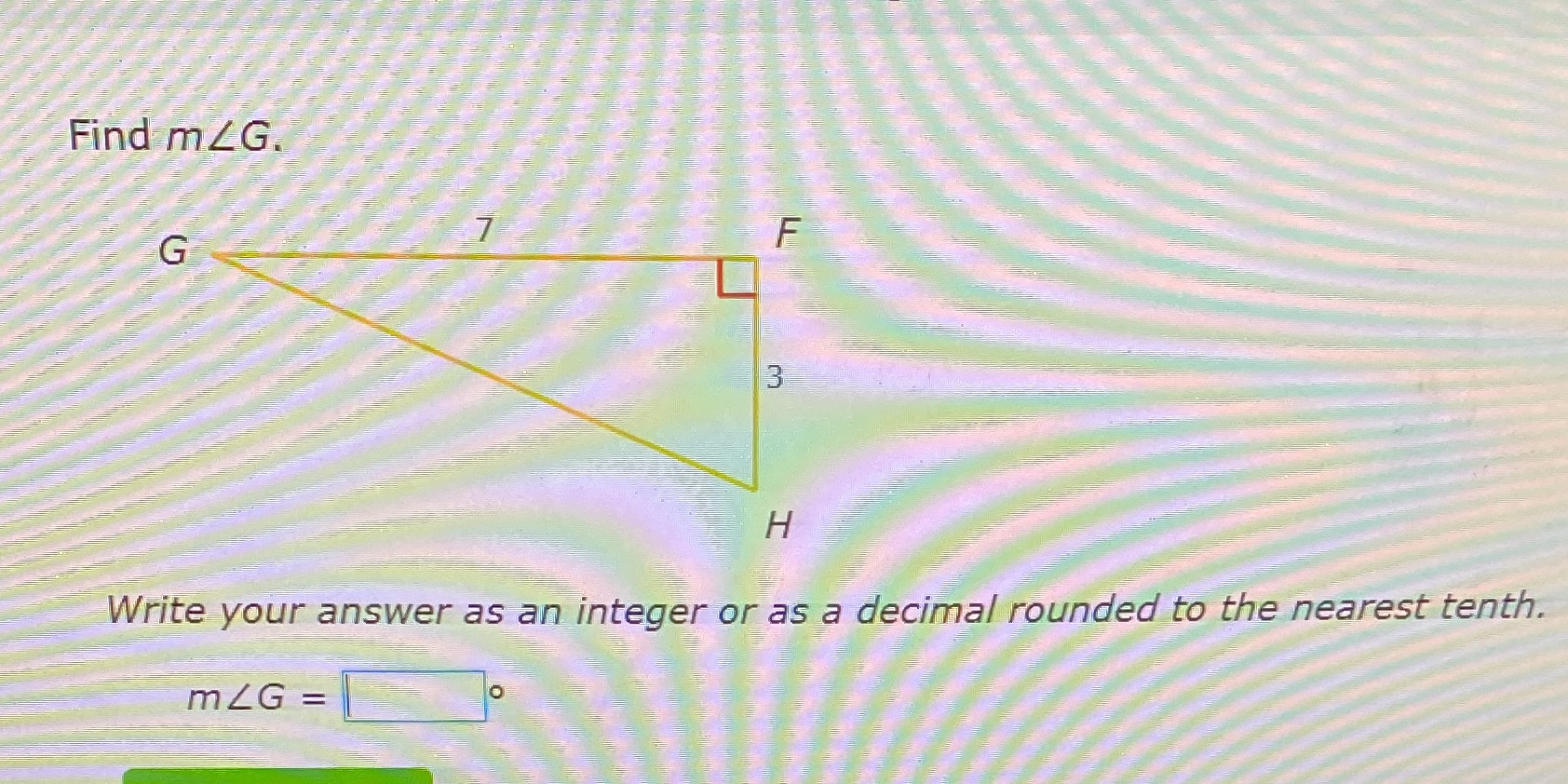Answer the following question Find m LG. 1 G 3 H