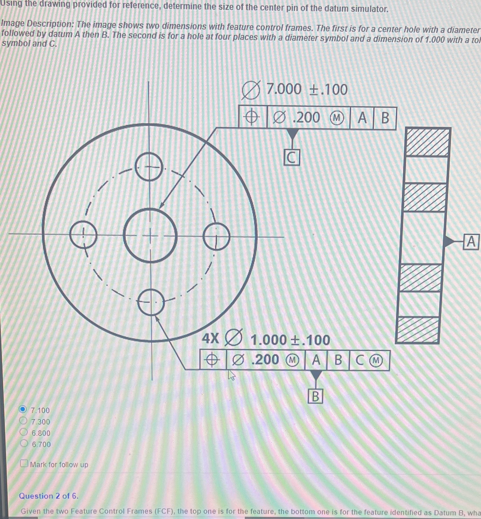 Using the drawing for reference, determine the