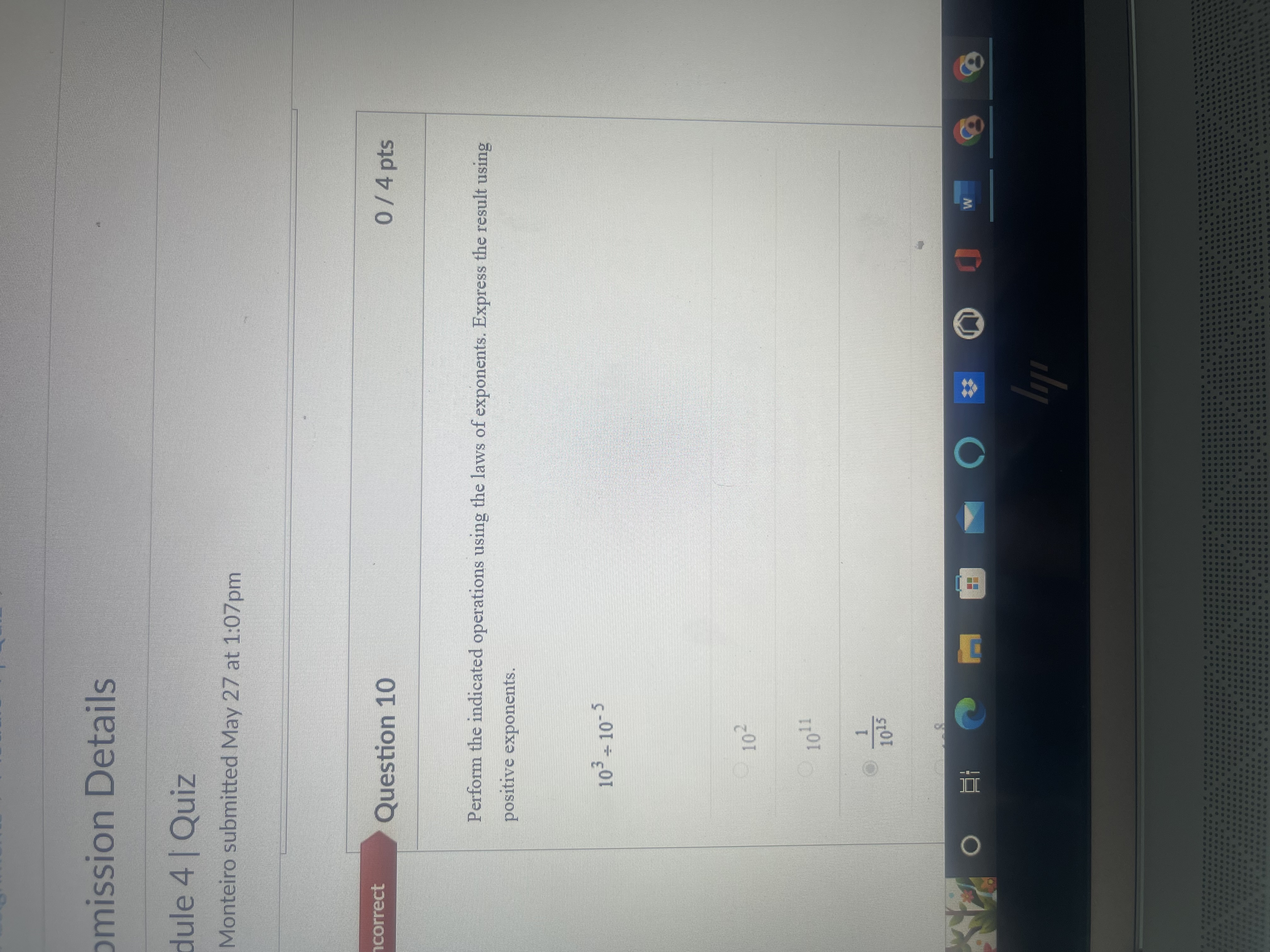 mission Details dule 4 | Quiz Monteiro submitted