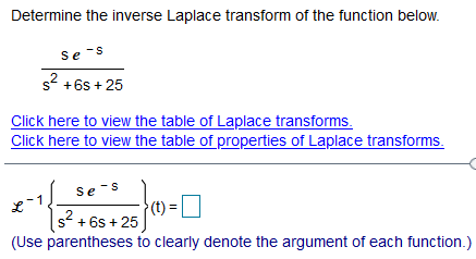 Determine the inverse Laplace transform of the