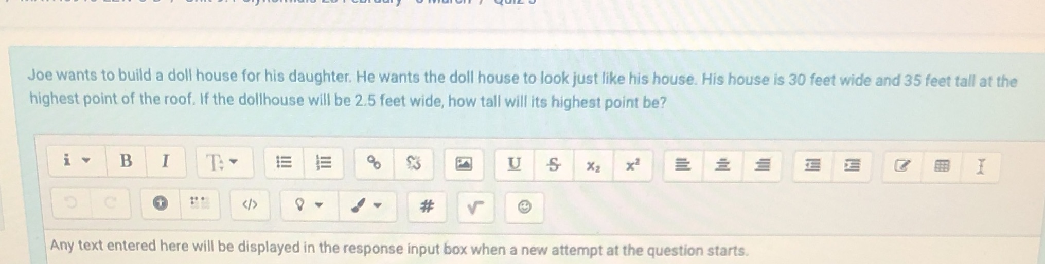 Joe wants to build a doll house for his daughter.