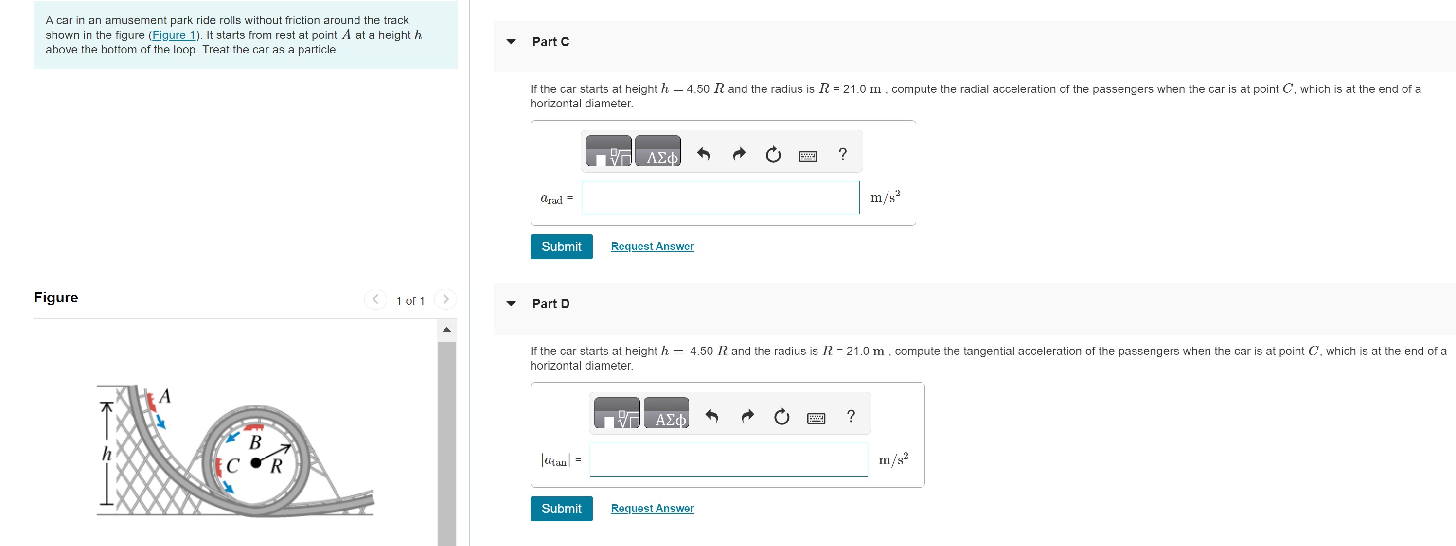 A car in an amusement park ride rolls without