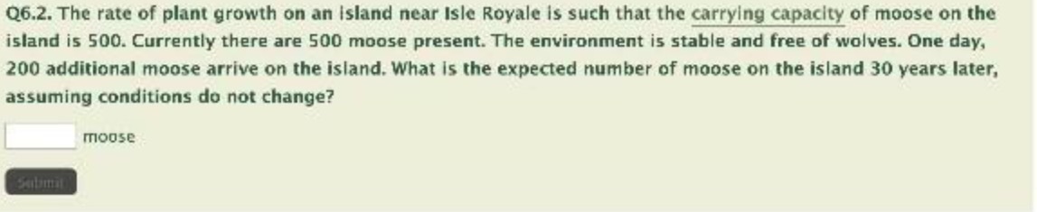 (16.2. The rate of plant growth on an island near