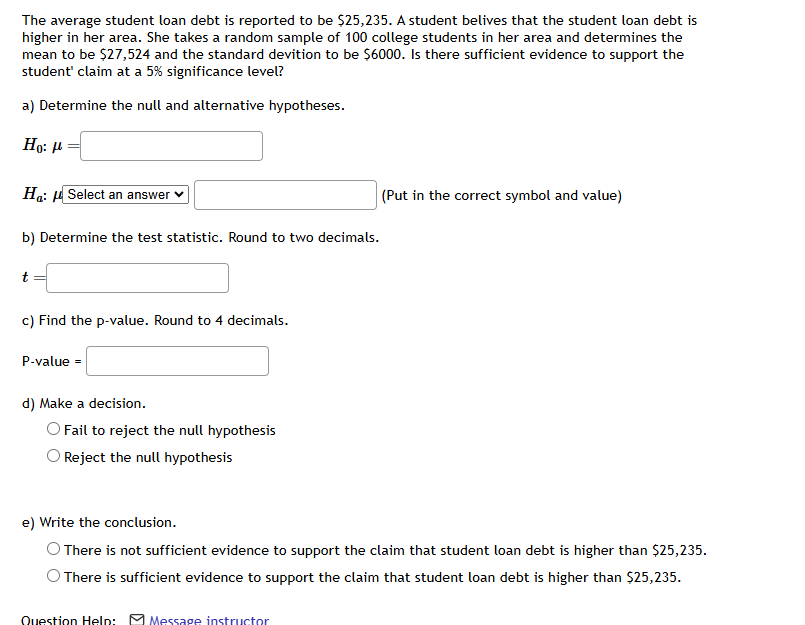 The average student loan debt is reported to be