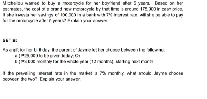 Mitchellou wanted to buy a motorcycle for her