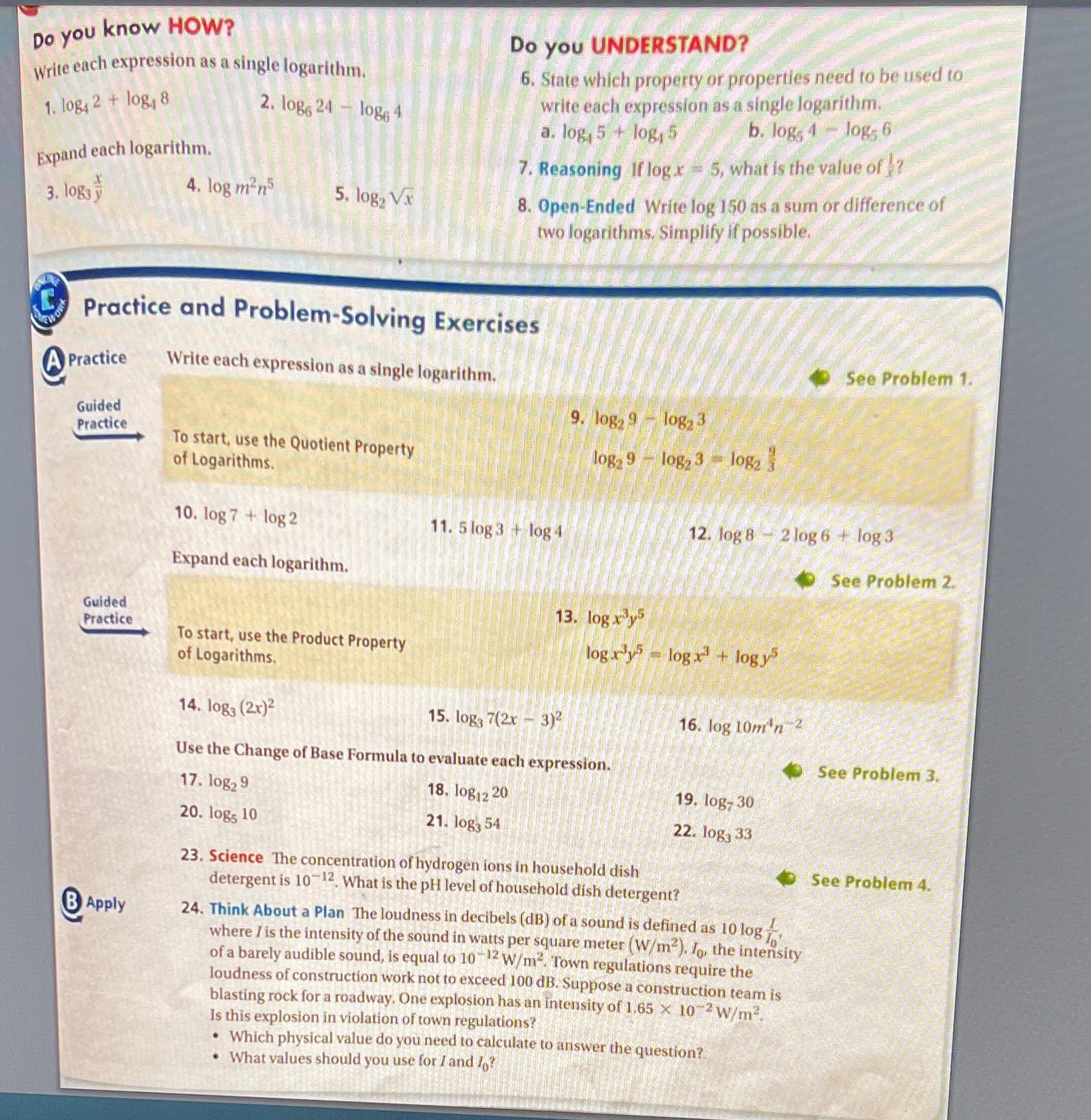 Help with 1-5 and 9-22 Do you know HOW? Do you