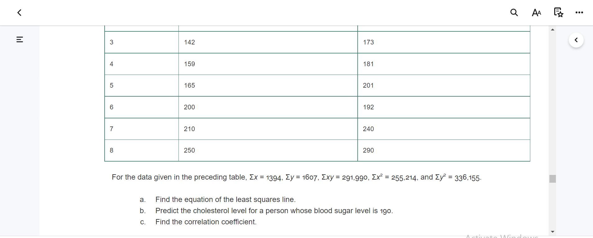 Q AA . . . E 61. Blood Sugar and Cholesterol