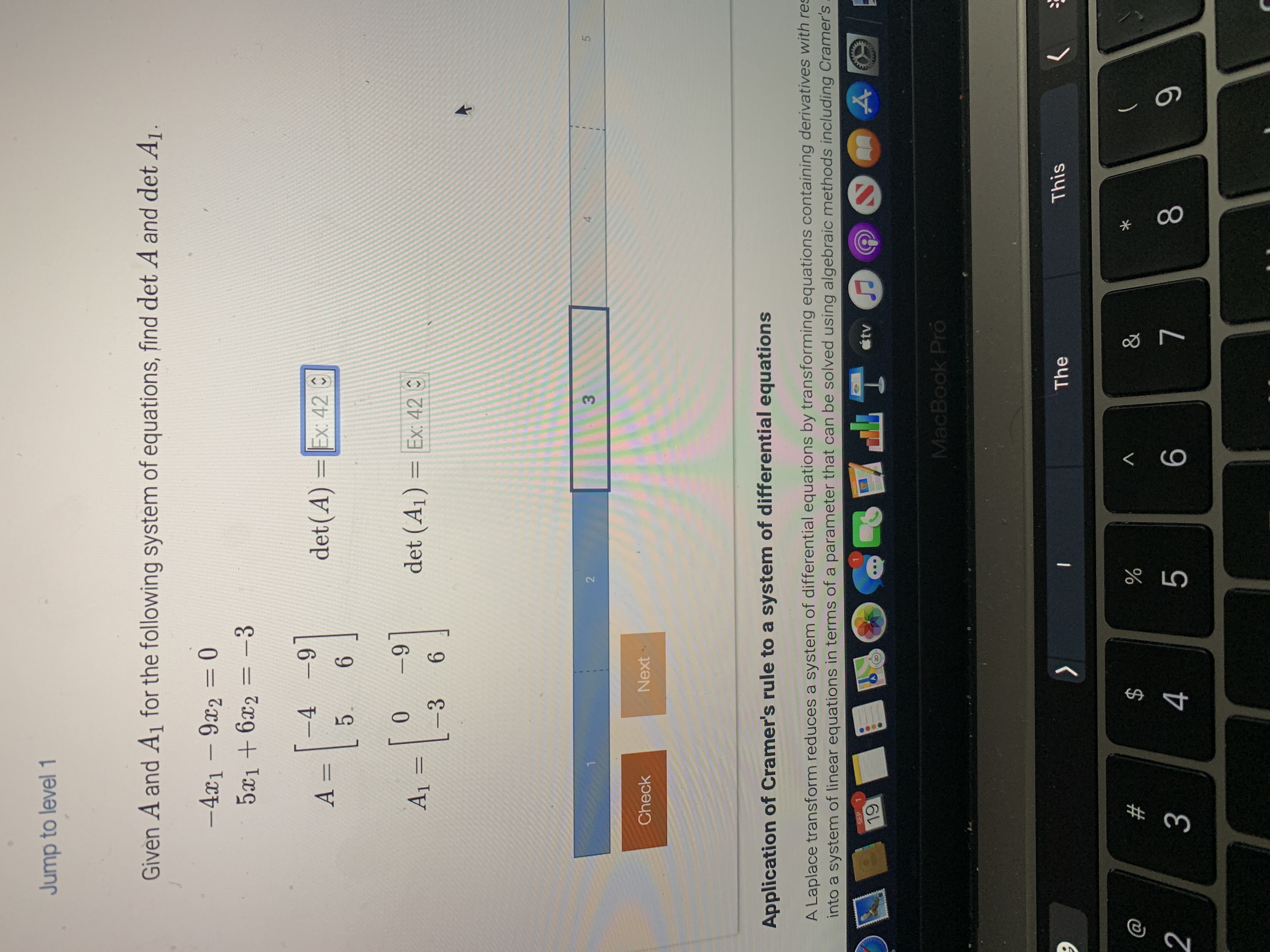 Given A and A1 for the following system of