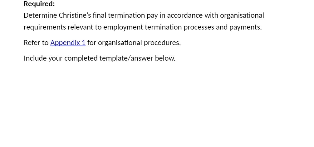 Required: Determine Christine's final