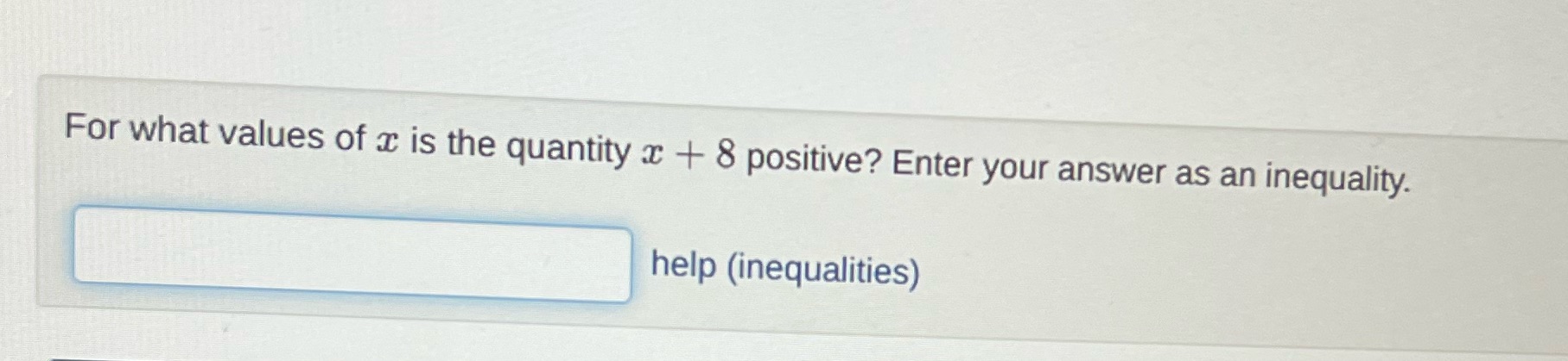 For what values of a is the quantity x + 8
