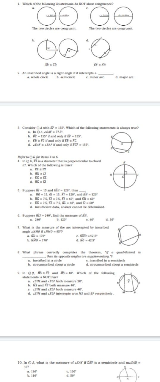 1. Which of the following illustrations do NOT