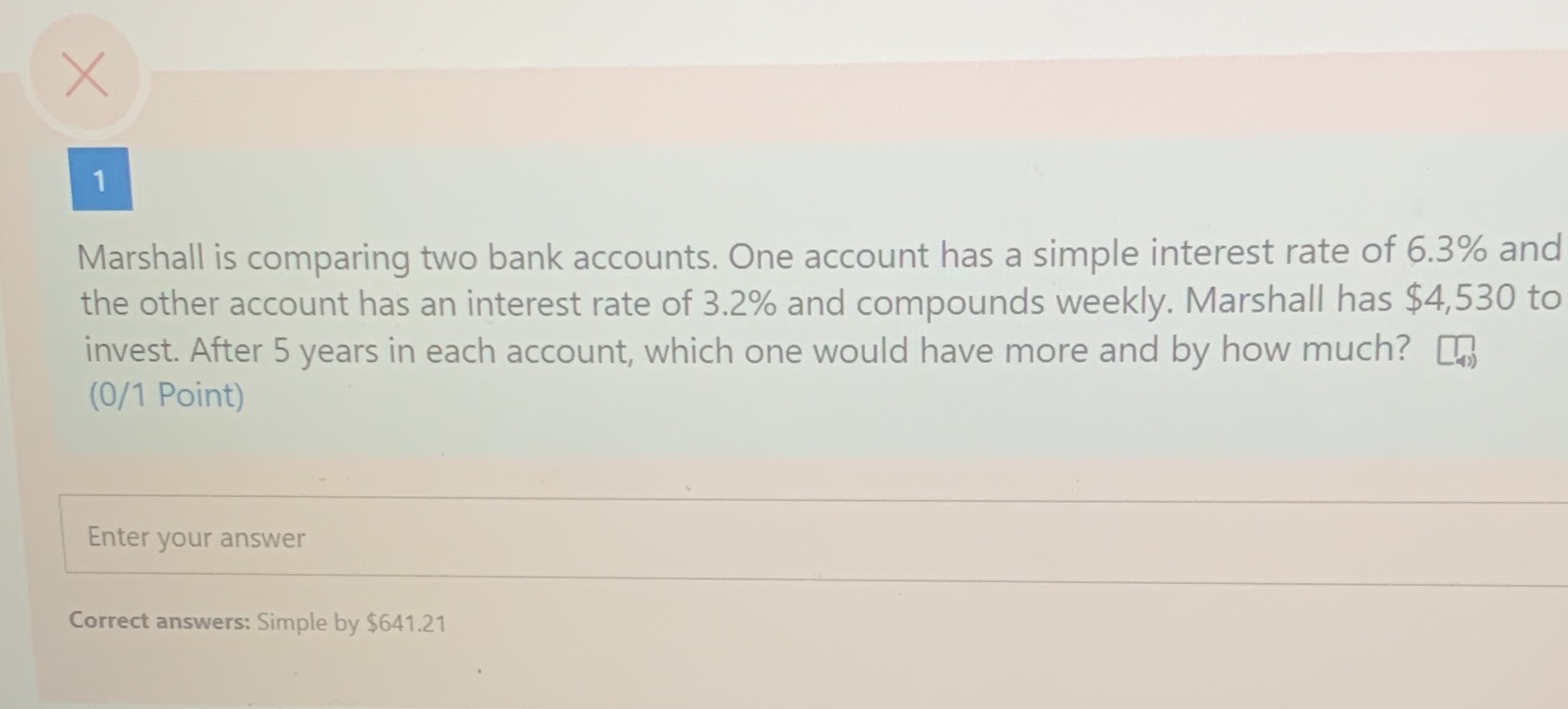 For financial algebra please help asap X 1