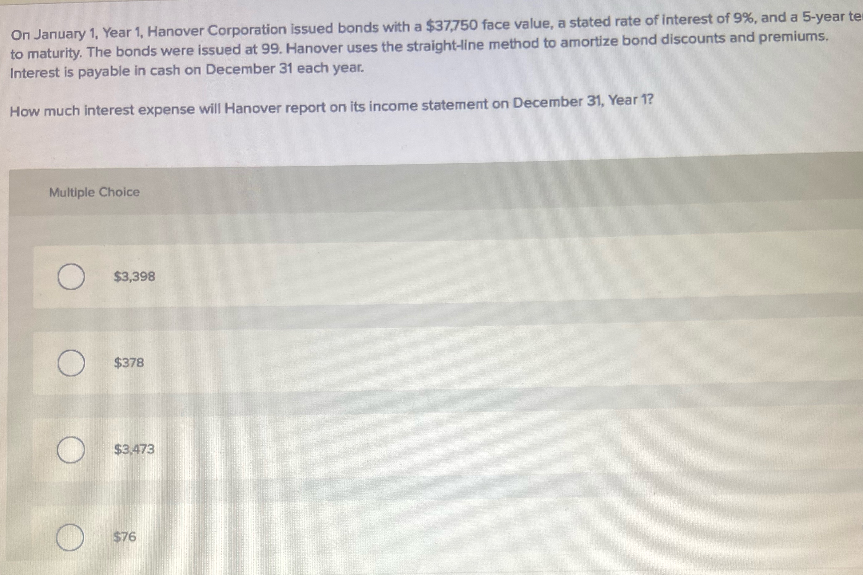 On January 1, Year 1, Hanover Corporation issued