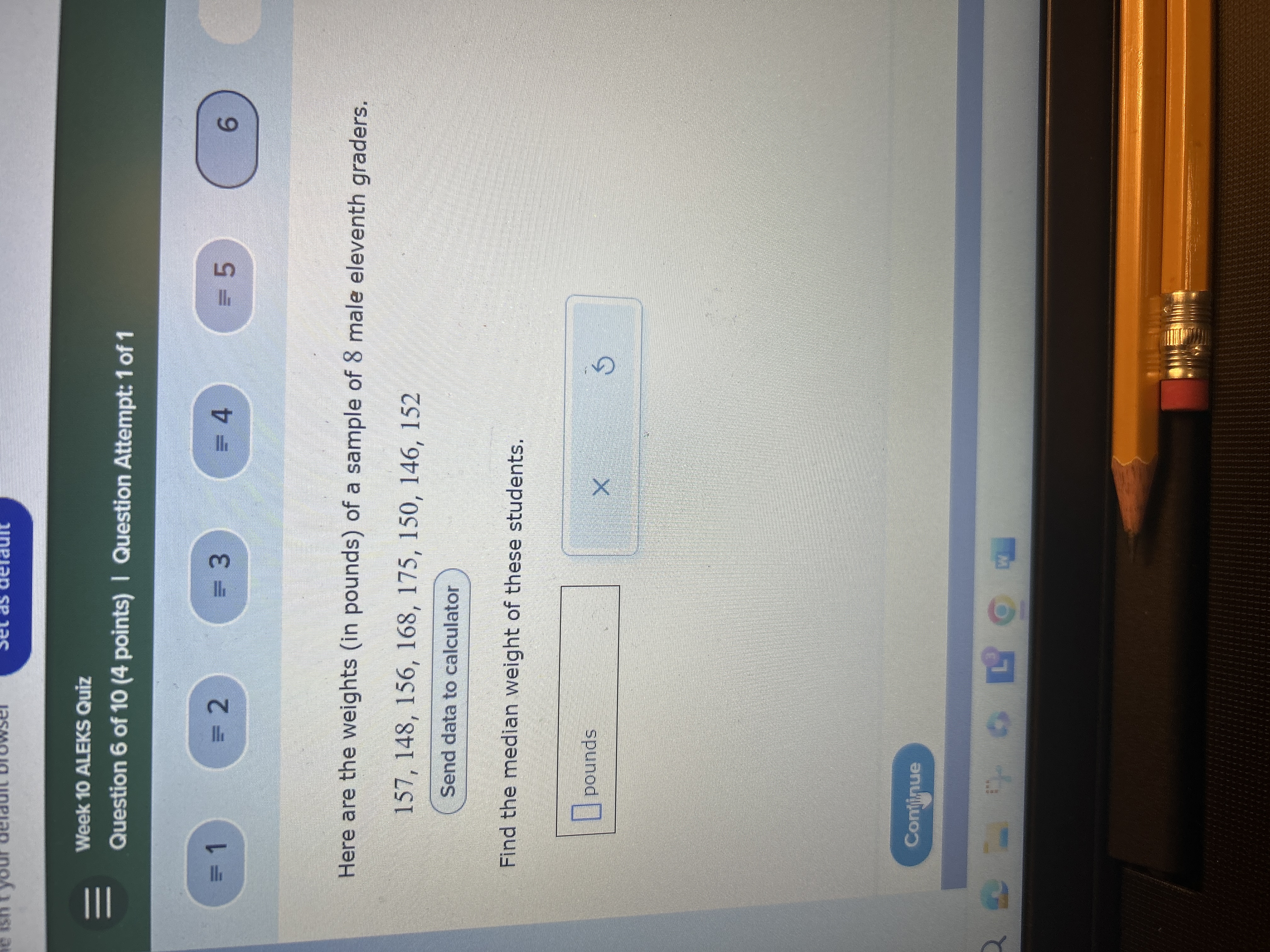 Week 10 ALEKS Quiz Question 6 of 10 (4 points) |