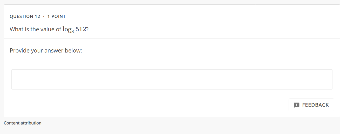 QUESTION 12 . 1 POINT What is the value of logg