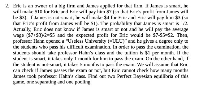 2. Eric is an owner of a big firm and James