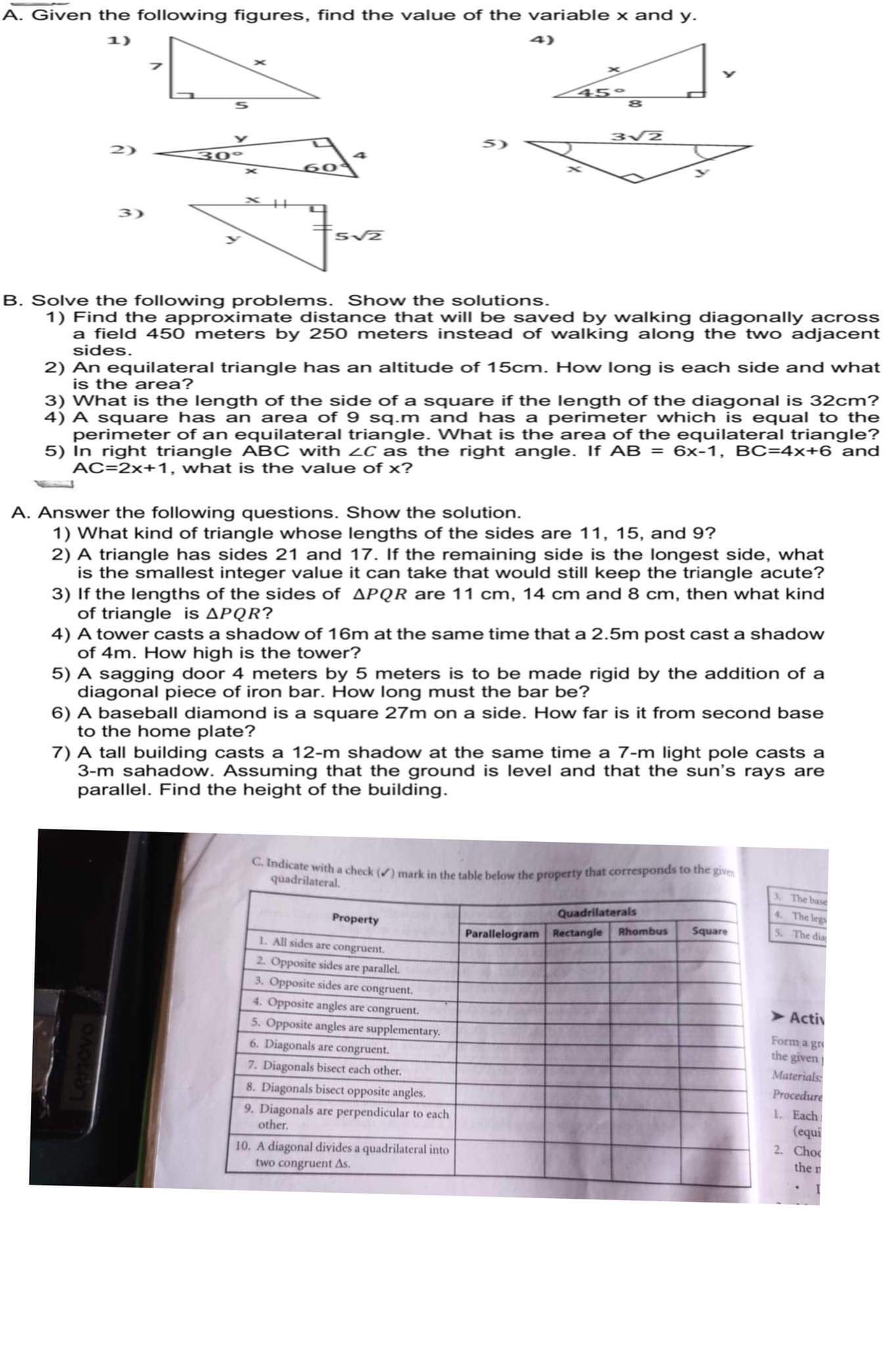 A. Given the following figures, find the value of