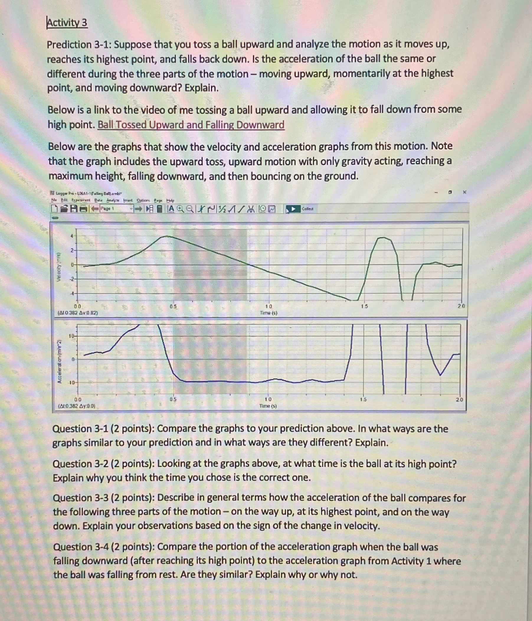 Activity 3 Prediction 3-1: Suppose that you toss